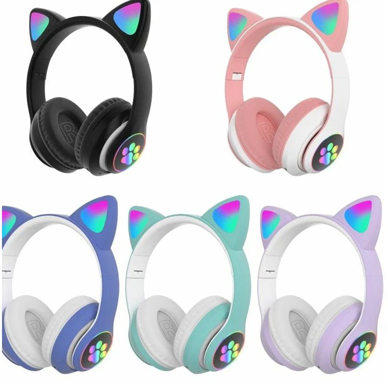 Audifonos Inalambricos Oreja Gato LED STN-28