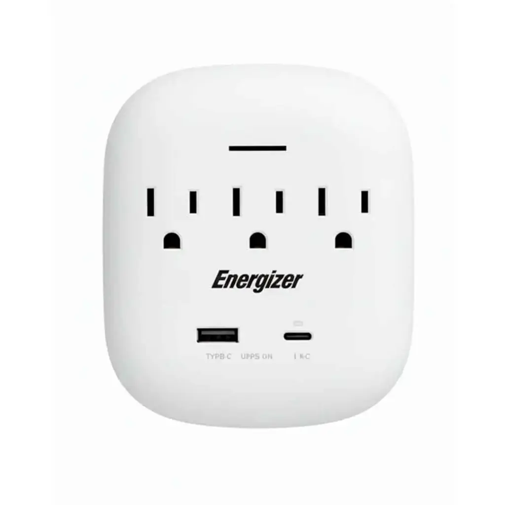 Regleta Ovalada 3 Tomas Puerto USB-A y USB-C Energizer YB1032UP