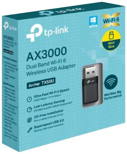 [RED0068] Tarjeta De Red Wifi USB AX3000 Archer Tp-link TX50U